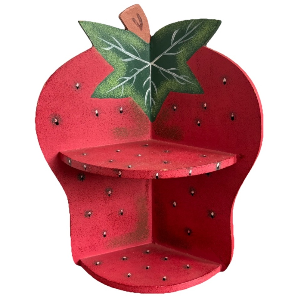 Red Strawberry Wall Shelf - Decorative Home Wall Decor Vintage - Picture 10 of 10